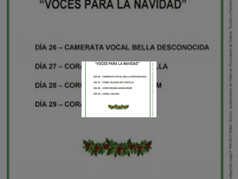 Imagen El Ayuntamiento organiza en la iglesia de San Miguel una nueva edición del ciclo musical &#039;Voces para la Navidad&#039; entre los días 26 y 29 de diciembre