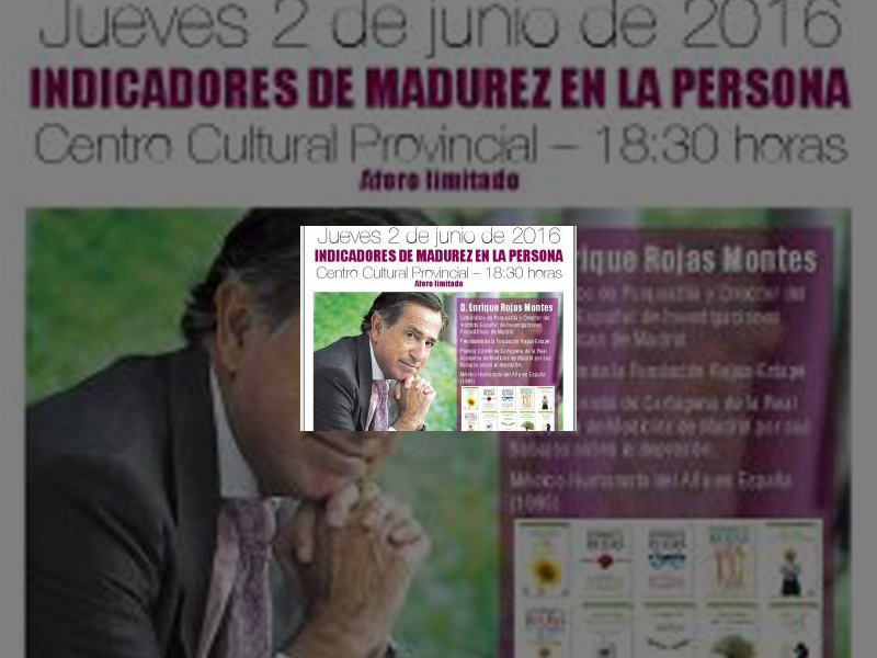 Imagen El director del Instituto Español de Investigaciones Psiquiátricas Enrique Rojas ofrecerá una charla el día 2 a las 18:30 en el Centro Cultural Provincial