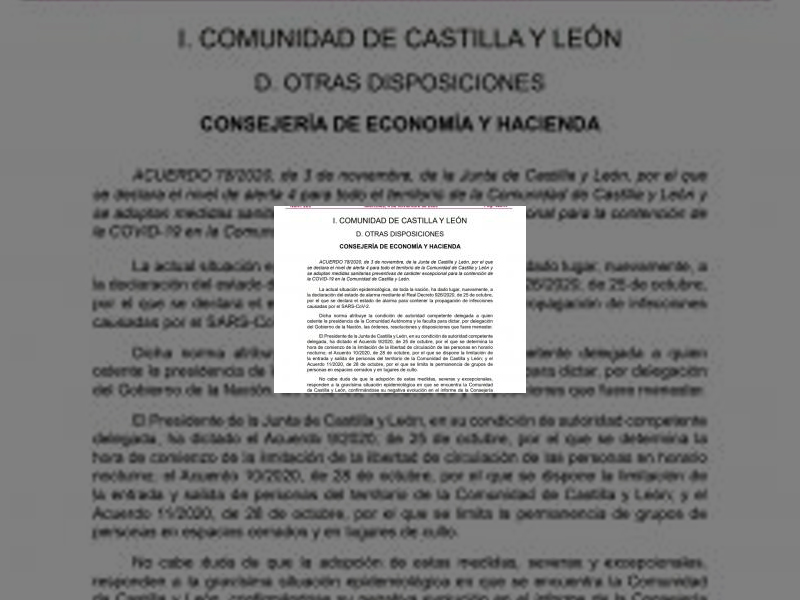 Imagen La Junta de Castilla y León adopta nuevas medidas restrictivas para frenar el número de contagios por COVID-19 que suponen el cierre de los establecimientos hosteleros, centros deportivos y grandes espacios comerciales