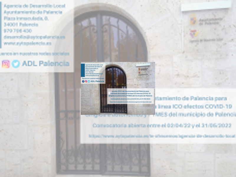 Imagen El Ayuntamiento de Palencia abre el plazo para la presentación de solicitudes de las ayudas para el abono de los intereses relativos a los préstamos ICO COVID-19