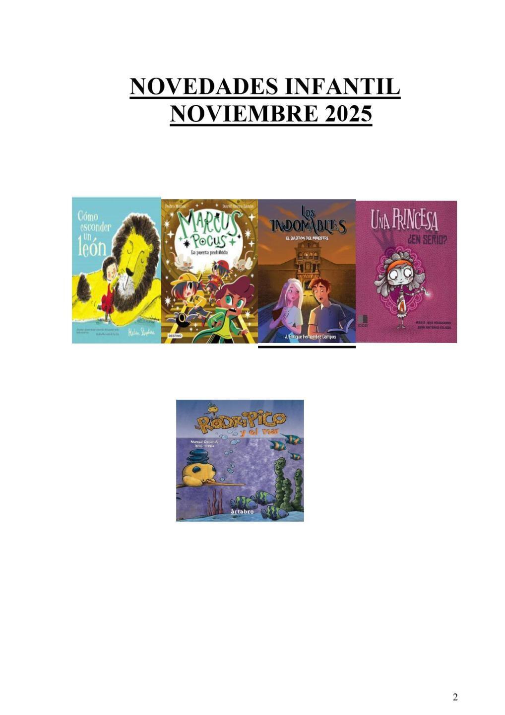 Novedades infantil noviembre 1