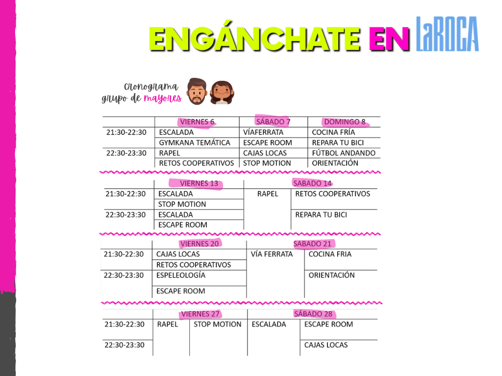 HORARIO MAYORES